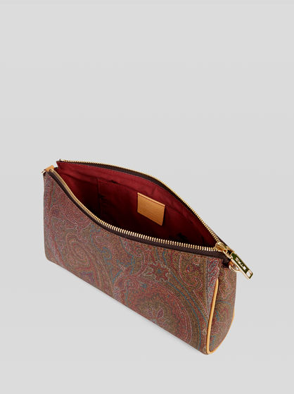 MEDIUM PAISLEY SHOULDER BAG WITH LEATHER DETAILS