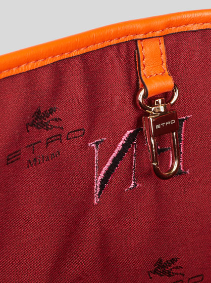 MEDIUM PAISLEY SHOPPING BAG WITH MULTI-COLOURED DETAILS