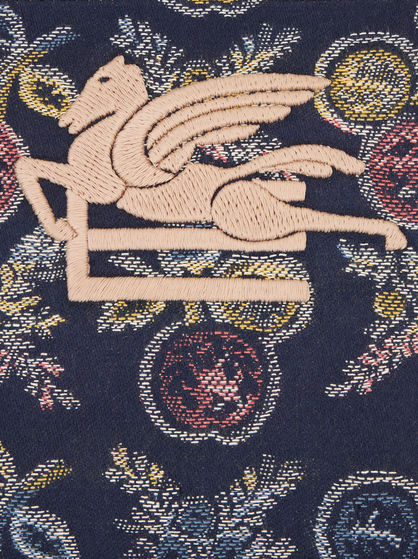 LARGE JACQUARD POUCH WITH MULTI-COLOURED APPLES
