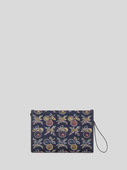 LARGE JACQUARD POUCH WITH MULTI-COLOURED APPLES