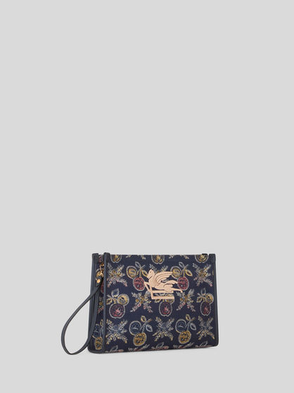 LARGE JACQUARD POUCH WITH MULTI-COLOURED APPLES