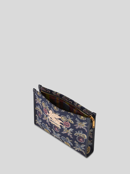LARGE JACQUARD POUCH WITH MULTI-COLOURED APPLES