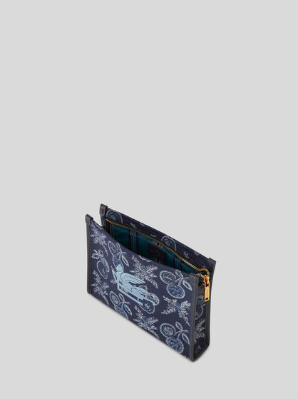 MEDIUM JACQUARD POUCH WITH APPLES