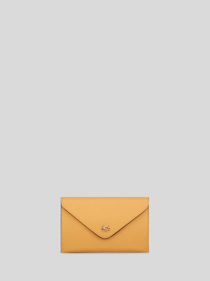LEATHER CLUTCH BAG WITH PEGASO