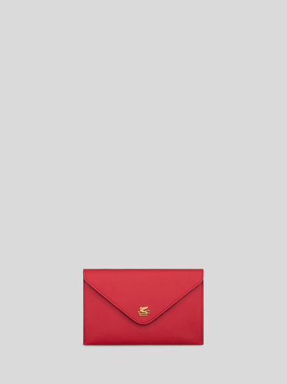 LEATHER CLUTCH BAG WITH PEGASO