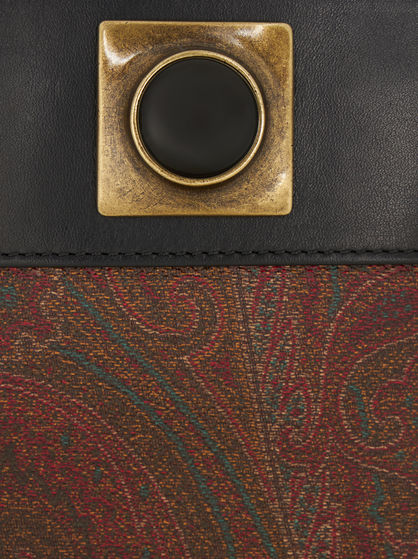 CROWN ME PAISLEY BUCKET BAG WITH BLACK STUDS
