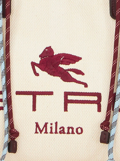 SMALL SHOPPING BAG WITH WOVEN HANDLES