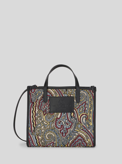 SMALL MULTI-COLOURED PAISLEY JACQUARD SHOPPING BAG