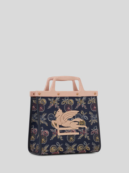 SMALL JACQUARD LOVE TROTTER BAG WITH MULTI-COLOURED APPLES