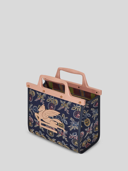 SMALL JACQUARD LOVE TROTTER BAG WITH MULTI-COLOURED APPLES