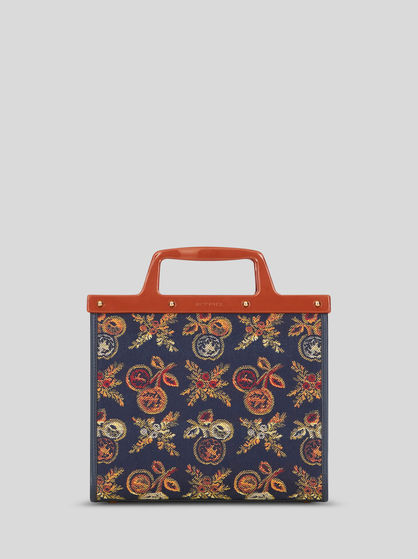 SMALL JACQUARD LOVE TROTTER BAG WITH APPLE PATTERN