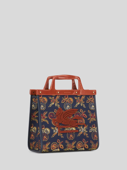 SMALL JACQUARD LOVE TROTTER BAG WITH APPLE PATTERN