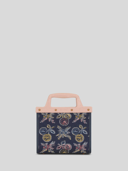 MINI JACQUARD LOVE TROTTER BAG WITH MULTI-COLOURED APPLES