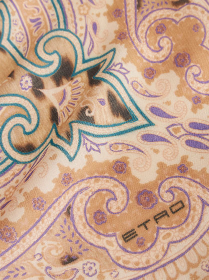 CHEETAH PRINT SHAWL WITH PAISLEY