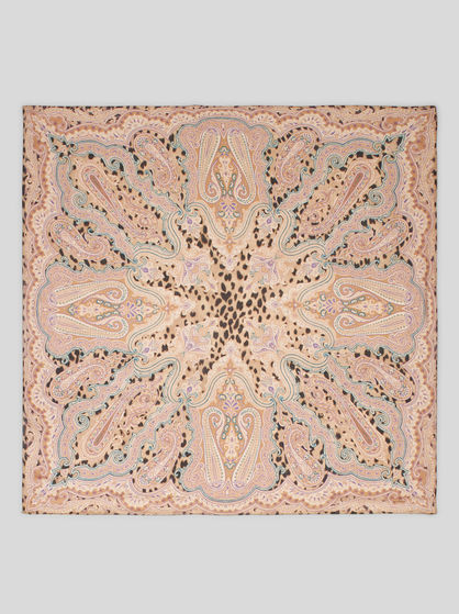CHEETAH PRINT SHAWL WITH PAISLEY