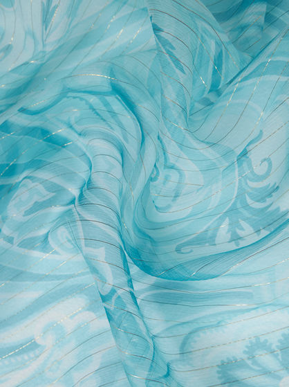 SILK SHAWL WITH PLACED PAISLEY PRINT