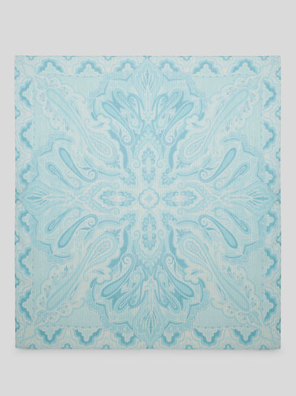 SILK SHAWL WITH PLACED PAISLEY PRINT