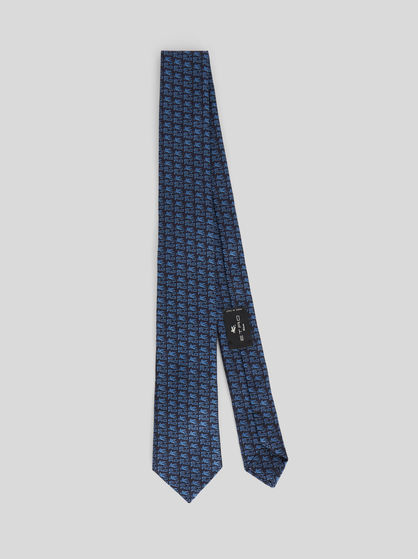 JACQUARD SILK TIE WITH LOGO