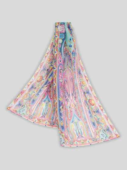 PAISLEY LINEN AND SILK SCARF
