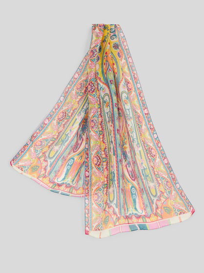 PAISLEY LINEN AND SILK SCARF