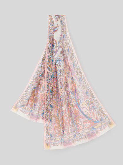 ORNAMENTAL PAISLEY SILK SCARF