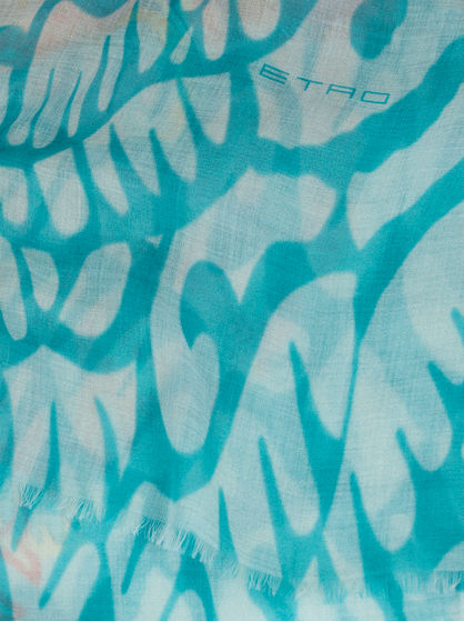 SCARF WITH PAISLEY SUNBURST PRINT