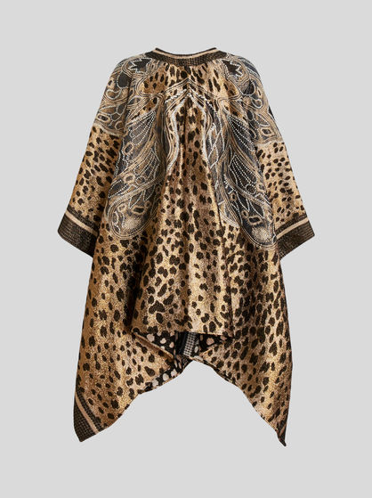 CHEETAH CAPE WITH BUTTERFLY DESIGN