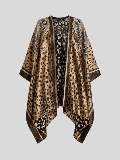 CHEETAH CAPE WITH BUTTERFLY DESIGN