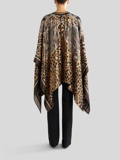 CHEETAH CAPE WITH BUTTERFLY DESIGN