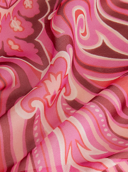 PAISLEY PATTERN SILK PONCHO