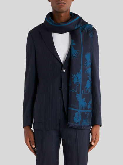 FLORAL PATTERN JACQUARD SCARF
