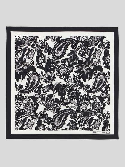 FLORAL PAISLEY PRINT POCKET SQUARE