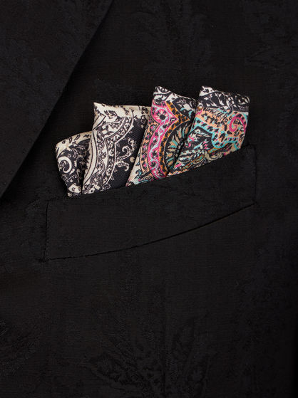 PRINTED SILK POCKET SQUARE