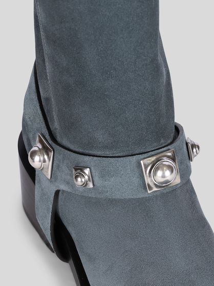 CROWN ME VELOURSLEDERSTIEFEL MIT NIETEN