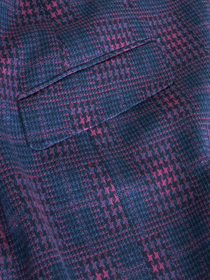 GEOMETRIC CHECK JERSEY JACKET