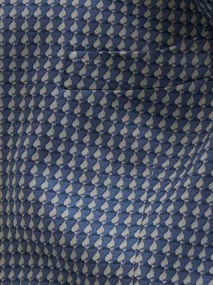 HOODED JERSEY JACKET WITH MICRO GEOMETRIC PATTERNS