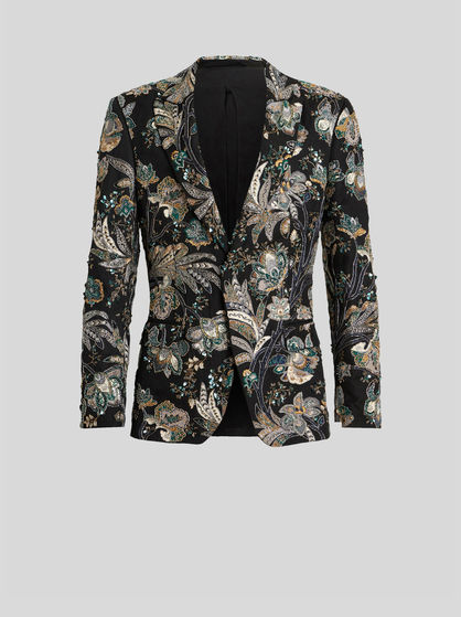 FLORAL PAISLEY JACKET WITH BEADS