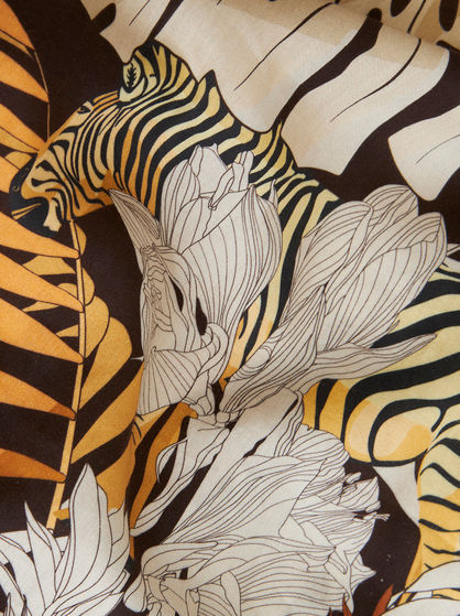FOLIAGE AND ZEBRA PRINT SHIRT
