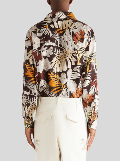 FOLIAGE AND ZEBRA PRINT SHIRT