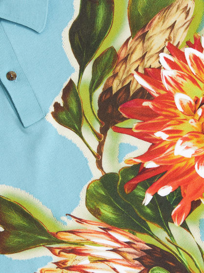 POLO SHIRT WITH PLACED FLORAL PRINT