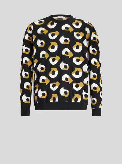 COTTON JACQUARD JUMPER WITH PAISLEY GRAPHICS