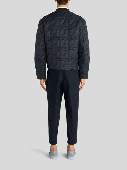 QUILTED PAISLEY DOWN BOMBER JACKET