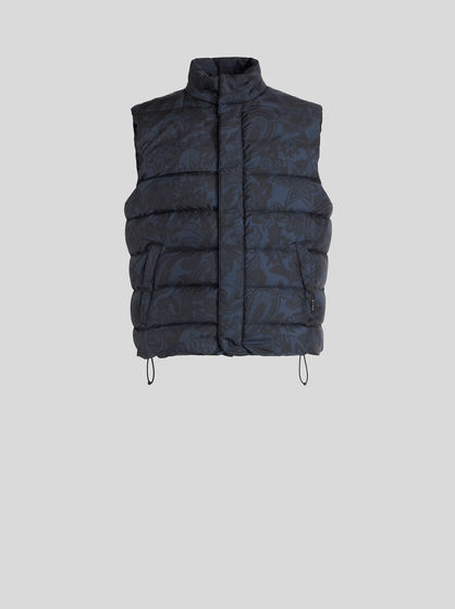FLORAL PAISLEY SLEEVELESS DOWN JACKET