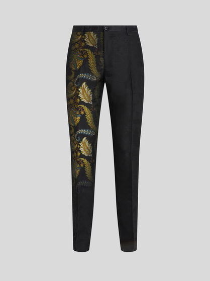 FLORAL PAISLEY JACQUARD TROUSERS