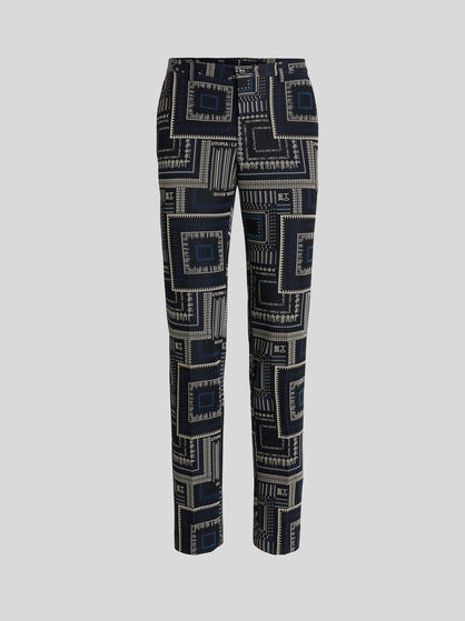 TAILORED POUCH PRINT TROUSERS