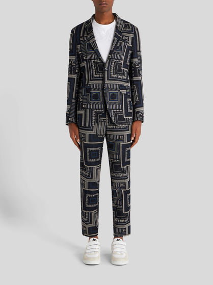 TAILORED POUCH PRINT TROUSERS