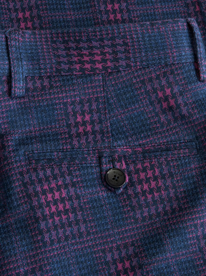 GEOMETRIC CHECK JERSEY TROUSERS