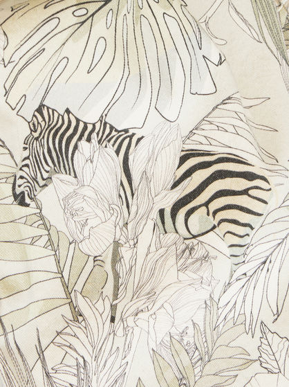 JEANS WITH TROPICAL PRINT AND ZEBRAS