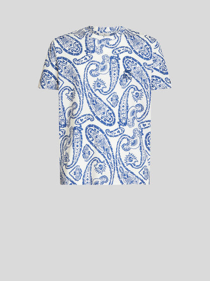 PAISLEY T-SHIRT WITH ETRO CUBE LOGO