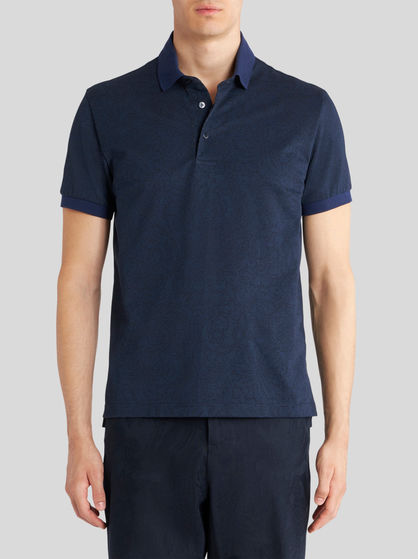 PAISLEY COTTON PIQUET POLO SHIRT
